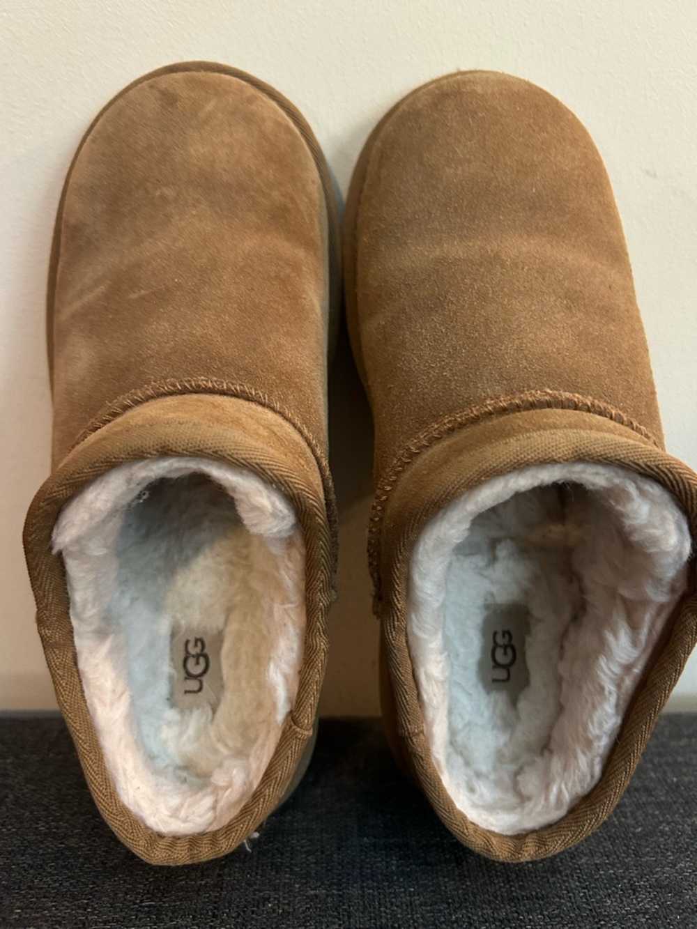UGG Brown Suede Slip-On Slippers with Branded Soles